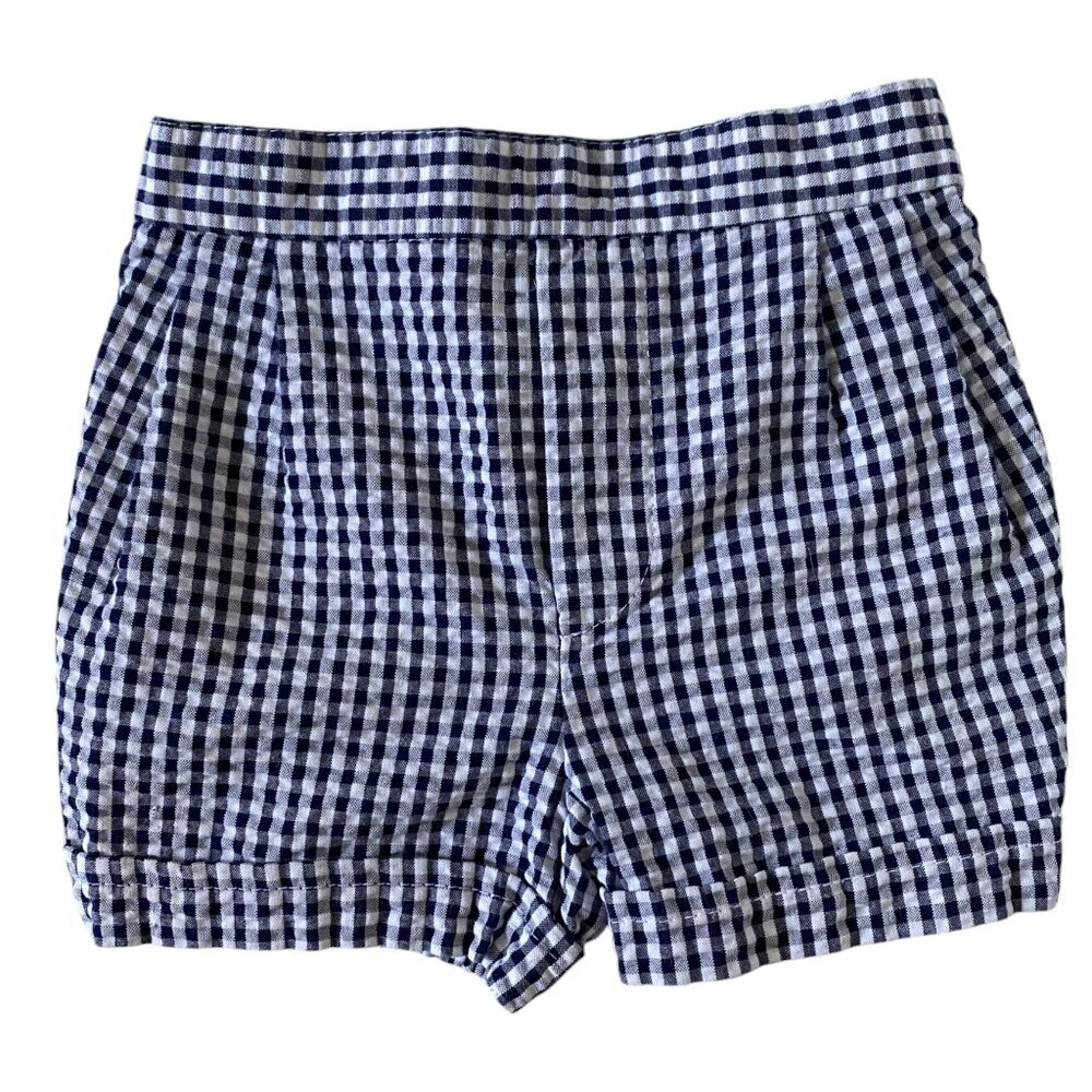 Vintage Kids Gingham Shorts in Navy and White